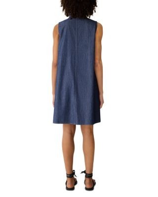 Eileen Fisher Lightweight Mandarin Collar Sleeveless Dress