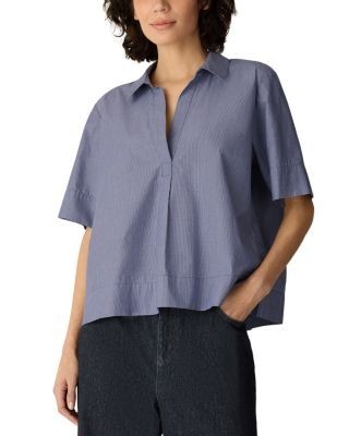 Eileen Fisher Classic Collar Short Sleeve Top