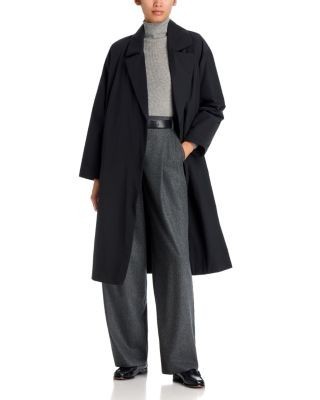 Eileen Fisher Light Cotton & Nylon Padded Trench Coat