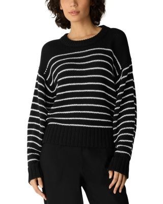 Eileen Fisher Striped Crewneck Cotton Sweater