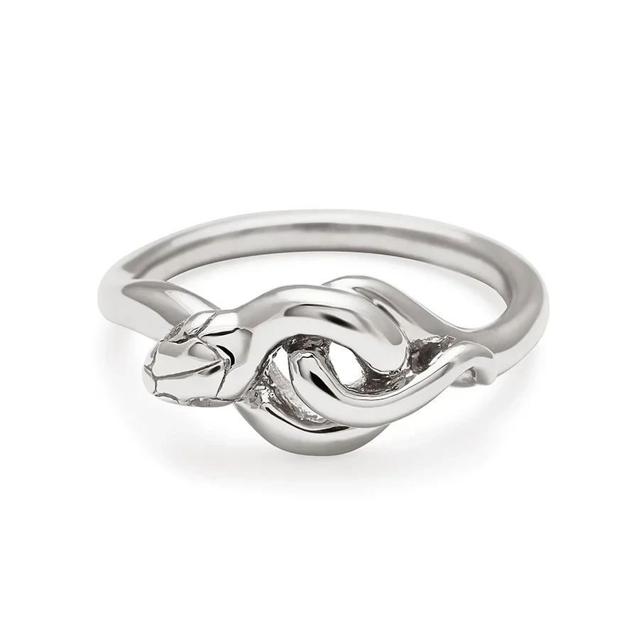 Serpent Band - Sterling Silver & Grey Diamond