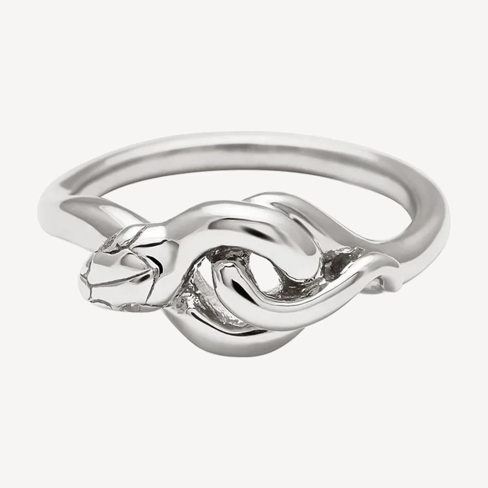 Serpent Band - Sterling Silver & Grey Diamond