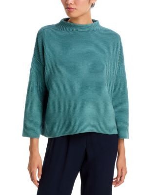 Eileen Fisher Funnel Neck Ribbed Sweater