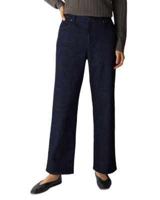 Eileen Fisher Cotton Stretch Straight Ankle Jeans in Deep Indigo