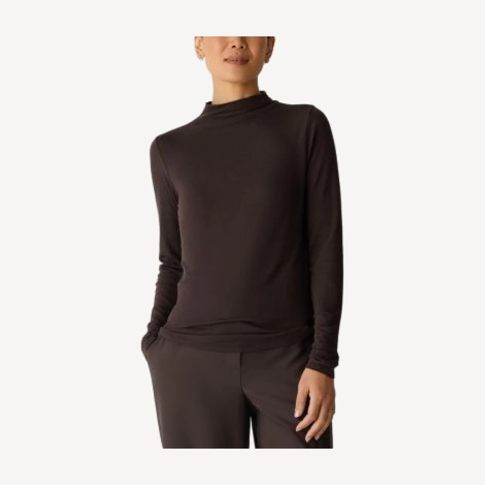 Eileen Fisher Funnel Neck Long Sleeve Tee