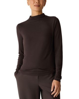 Eileen Fisher Funnel Neck Long Sleeve Tee