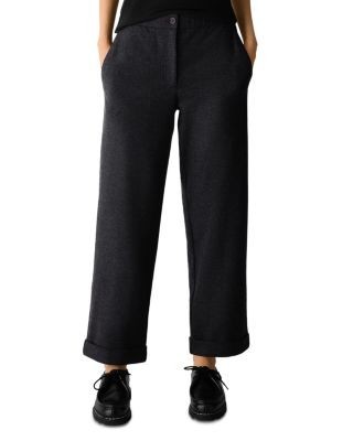 Eileen Fisher Felted Wool Cuffed Ankle Pants