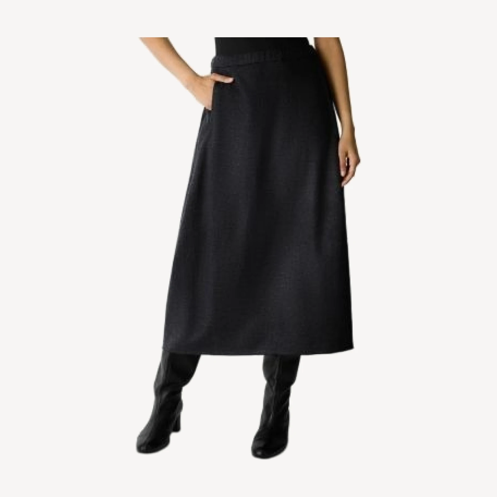 Eileen Fisher Melange Wool Jersey Lantern Skirt