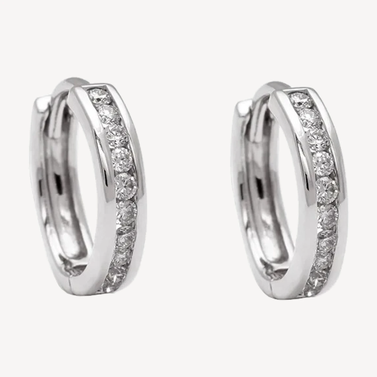 Licol Hoops (PAIR) - Sterling Silver & Grey Diamonds
