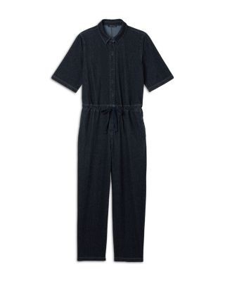 Eileen Fisher Cotton Stretch Classic Collar Jumpsuit