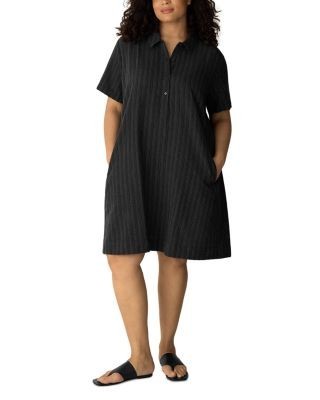 Eileen Fisher Cotton-Blend Classic Collar Dress