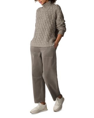 Eileen Fisher Peruvian Cotton Boucle Blend Turtleneck Sweater