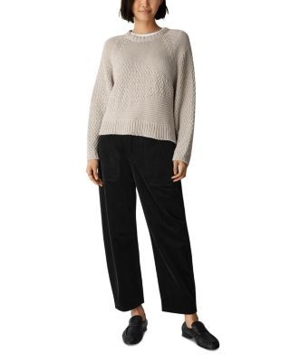 Eileen Fisher Cotton Textured Crewneck Sweater