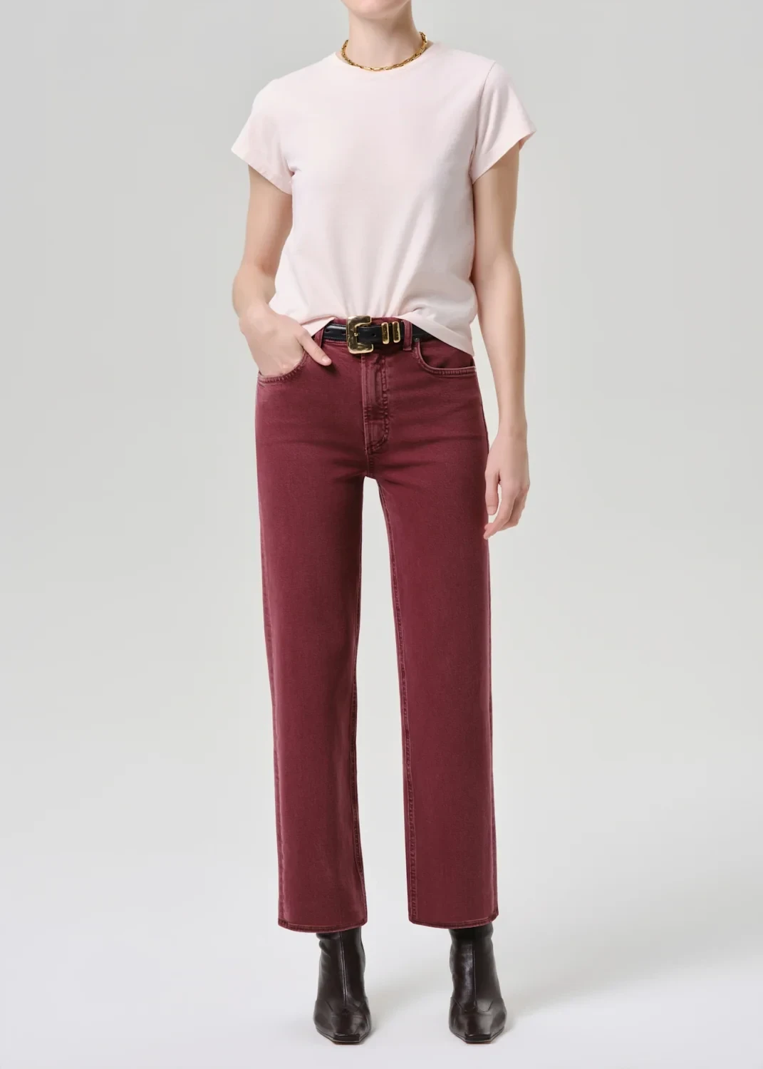 Palma Straight Clean Hem in Chambord