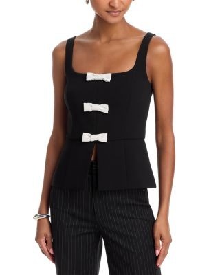French Connection Azra Peplum Bow Top