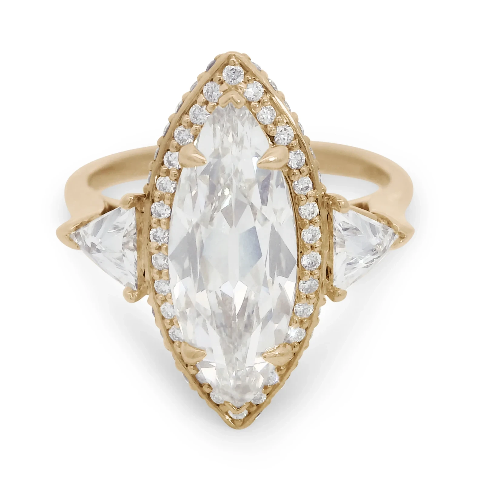 Bea Halo Moval Ring - Yellow Gold & Lab White Diamond (2.58ct)