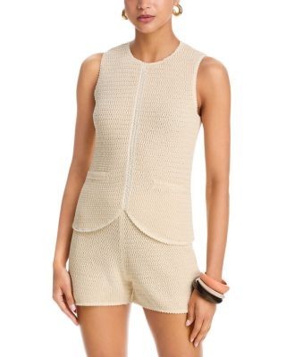 French Connection Mozart Crochet Texture V Neck Vest