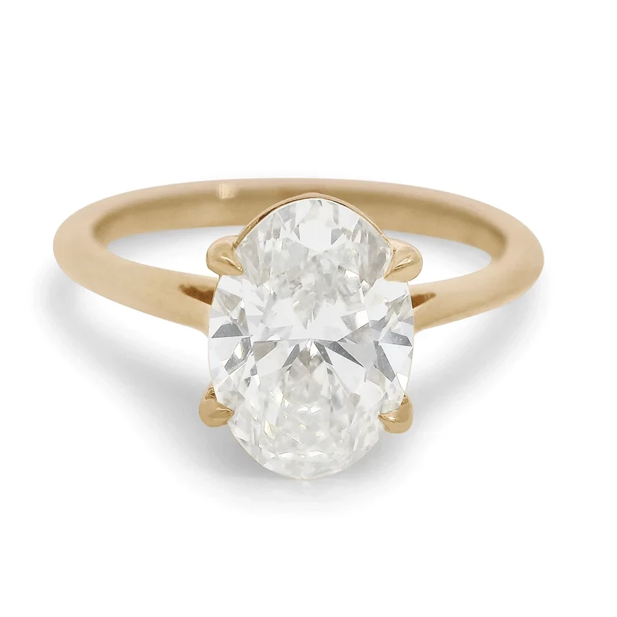 Bea Solitaire North/South Ring - Yellow Gold & Lab White Diamond (1.74ct)