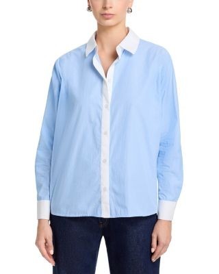 French Connection Poplin Ticking Contrast Shirt