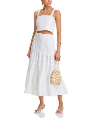 French Connection Svea Eyelet Flared Skirt