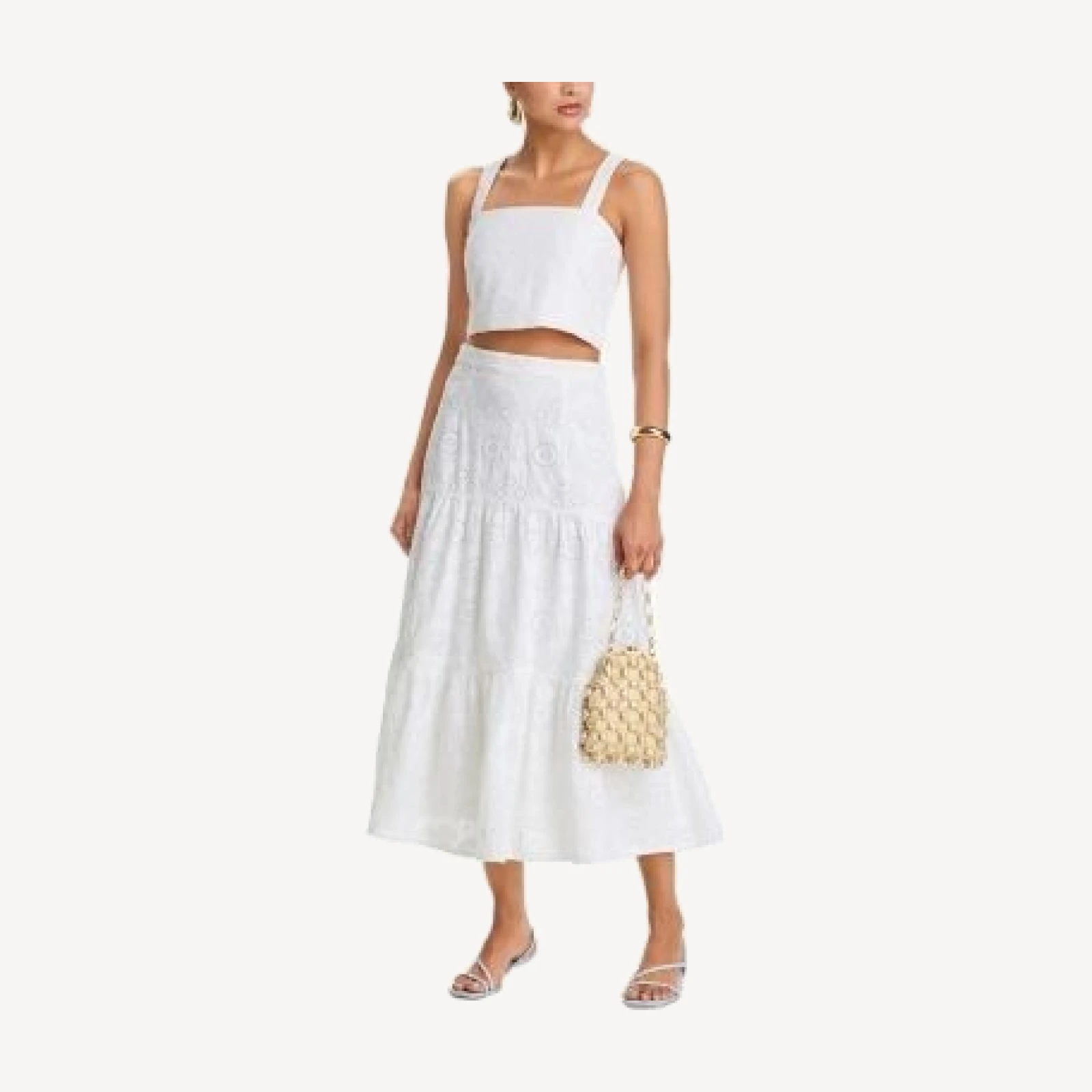 French Connection Svea Eyelet Flared Skirt