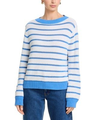 French Connection Teddy Knit Open Stripe Boat Neck Sweater