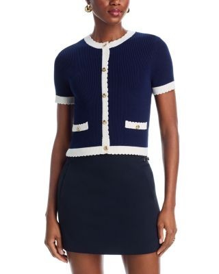 French Connection Bennet Rib Knit Short Sleeve Top