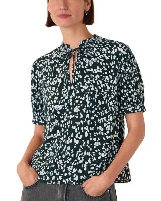 Whistles Animal Tie Neck Blouse