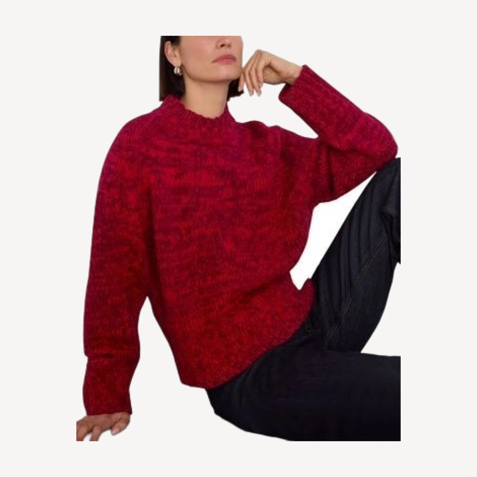 Whistles Chunky Wool Fleck Knit Sweater