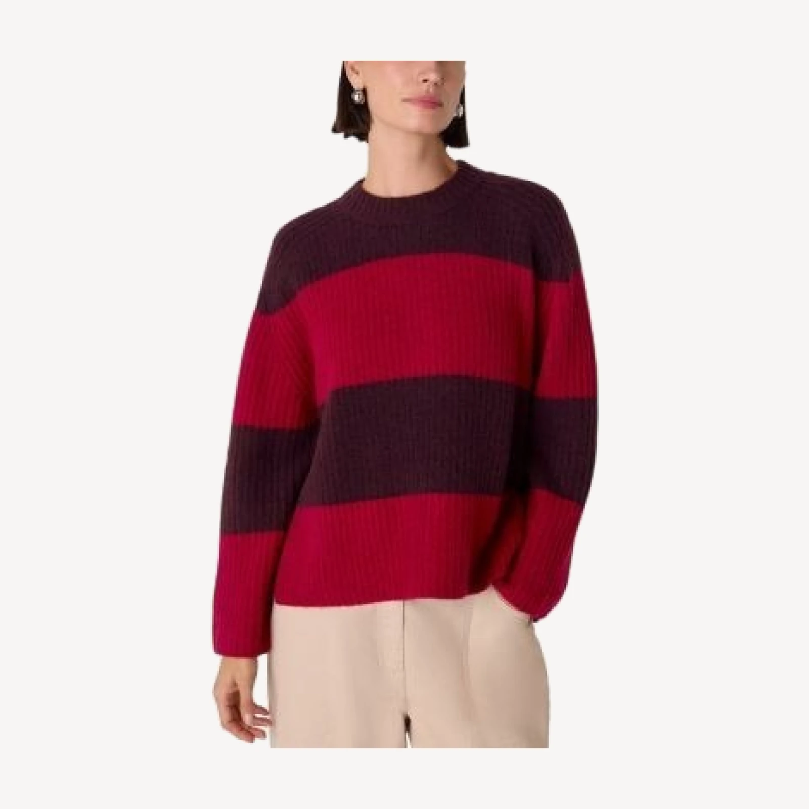 Whistles Wide Stripe Knit Sweater