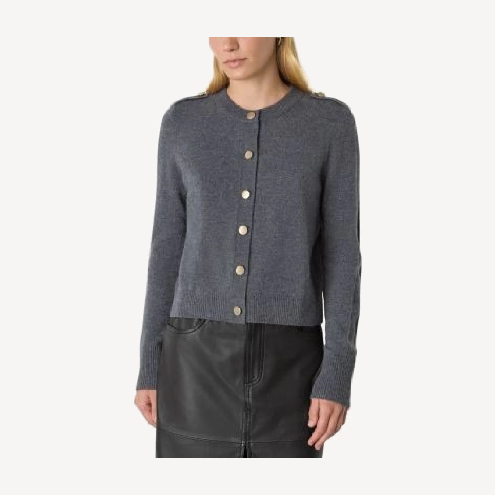 Whistles Military Crew Neck Cardigan