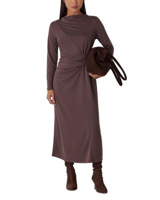 Whistles Petite Ruched Detail Midi Dress