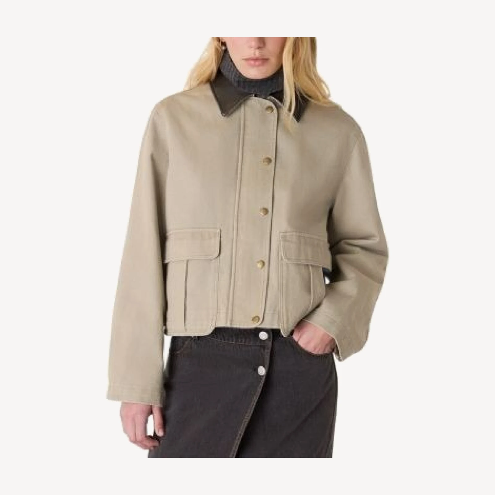 Whistles Casual Contrast Collar Jacket