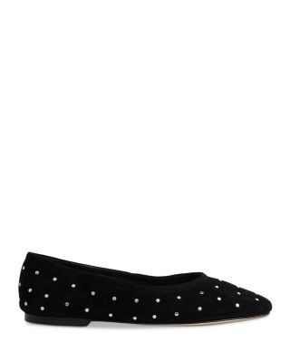 Whistles Women's Karina Suede Stud Ballet Flats