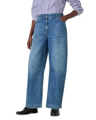 Whistles Elasticated Waist Barrel Jeans in Denim