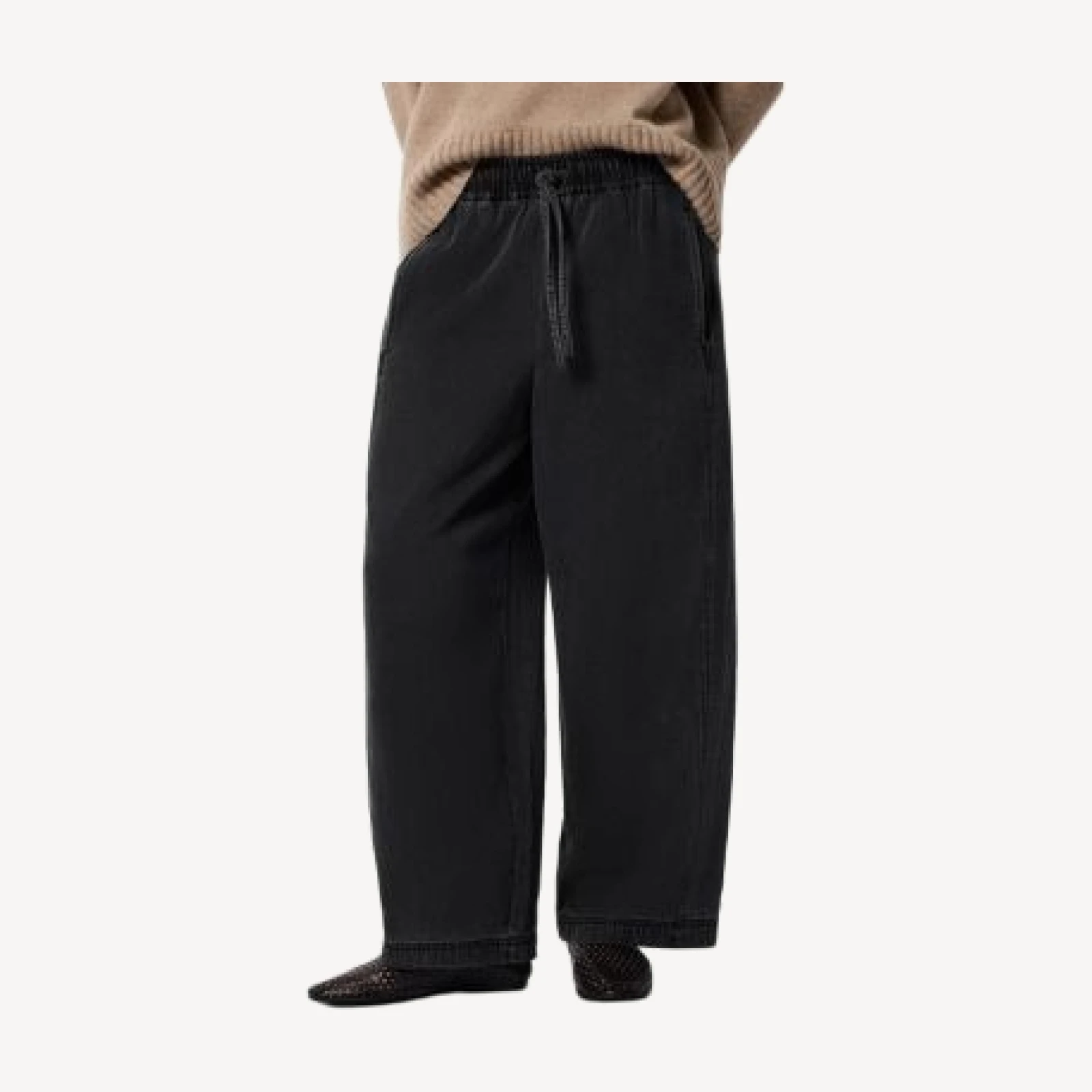 Whistles Casual Denim Barrel Jeans in Washed Black