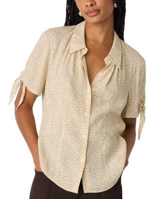 Whistles Dashed Marks Tie Sleeve Shirt