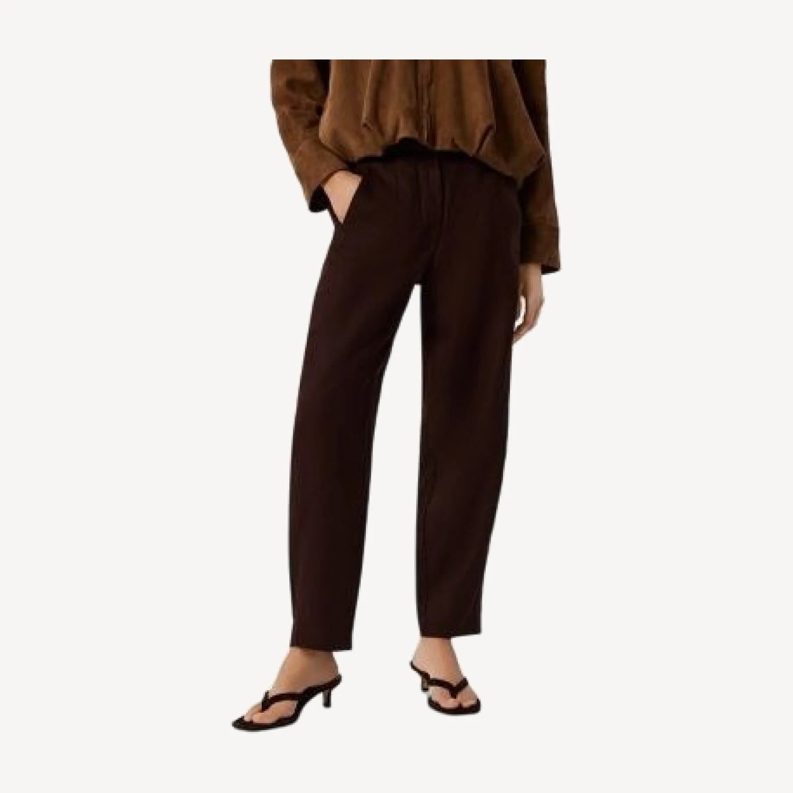 Whistles Linen Barrel Leg Trousers