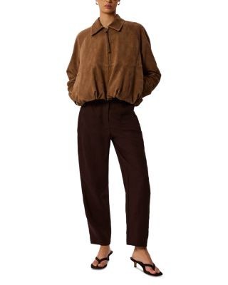 Whistles Linen Barrel Leg Trousers