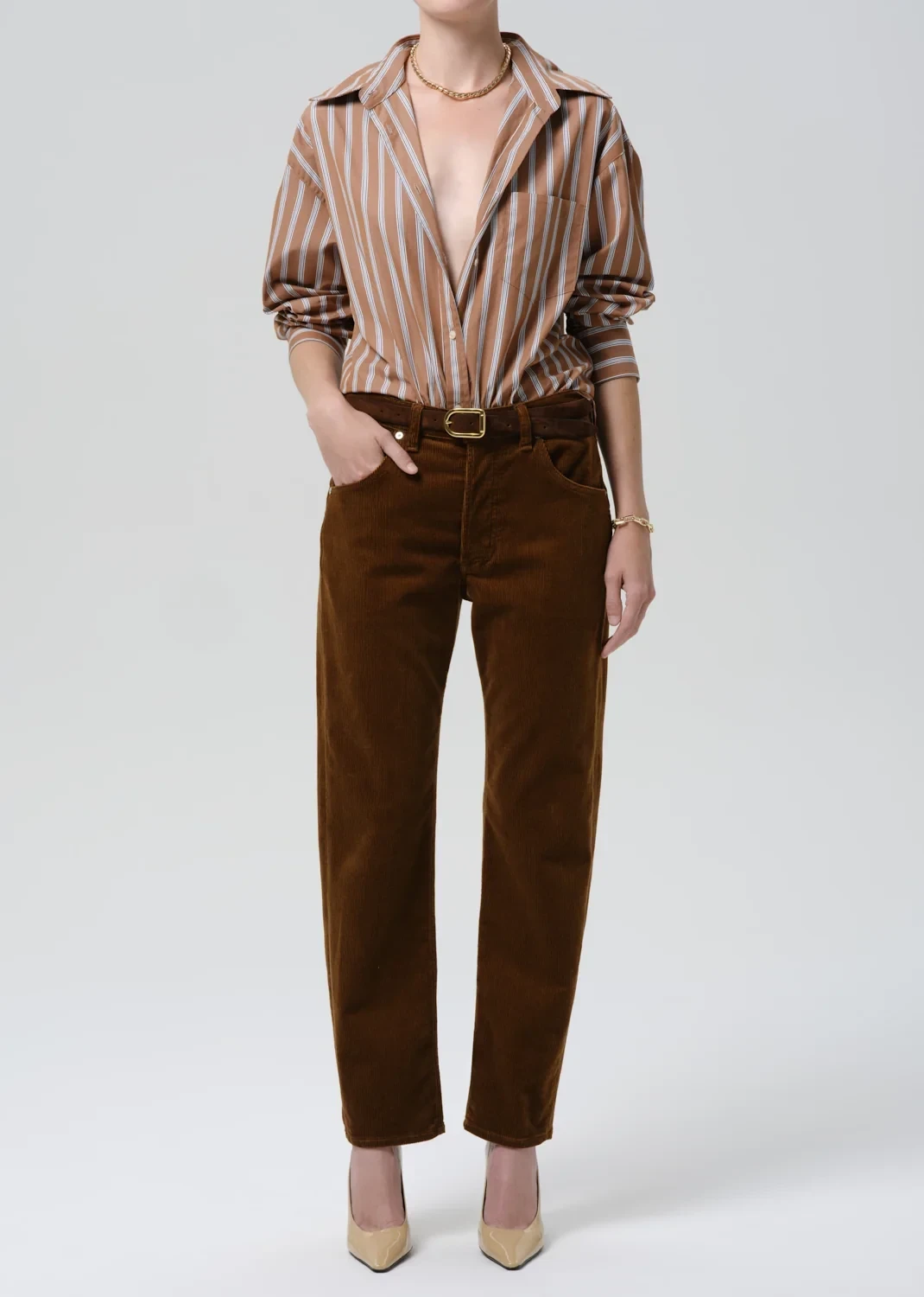 Winslow Boyfriend Long Corduroy in Manuka