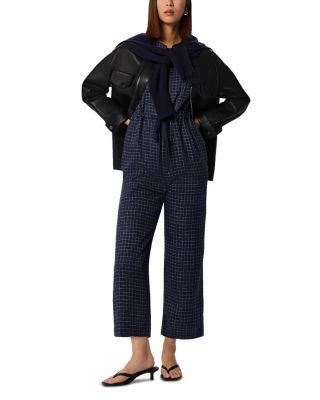 Whistles Grid Print Sleeveless Jumpsuit