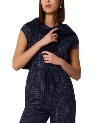 Whistles Grid Print Sleeveless Jumpsuit