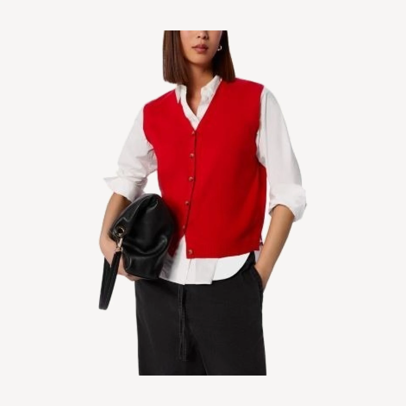 Whistles V Neck Button Front Knit Vest