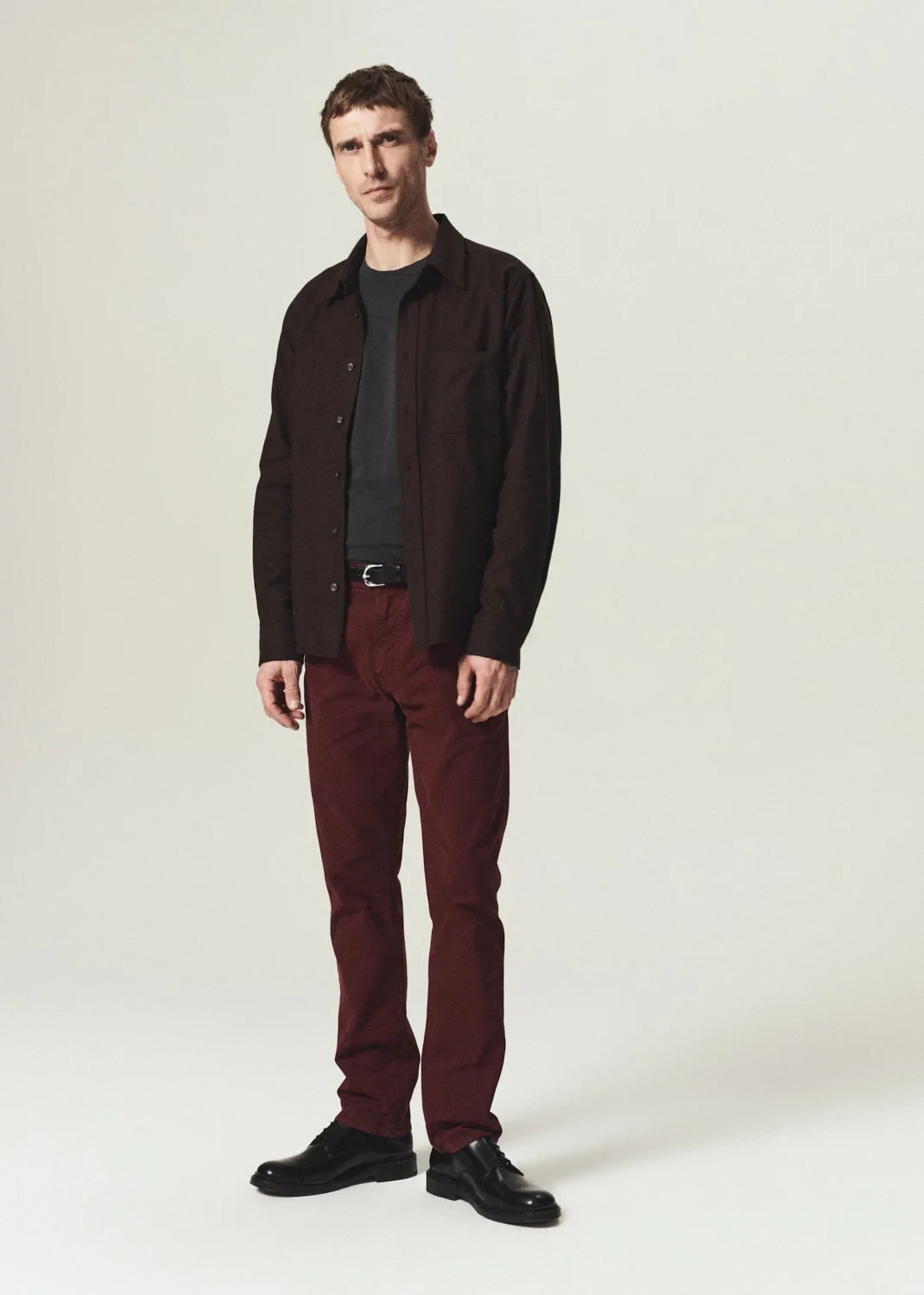 Gage Slim Straight Italian Canvas in Chestnut