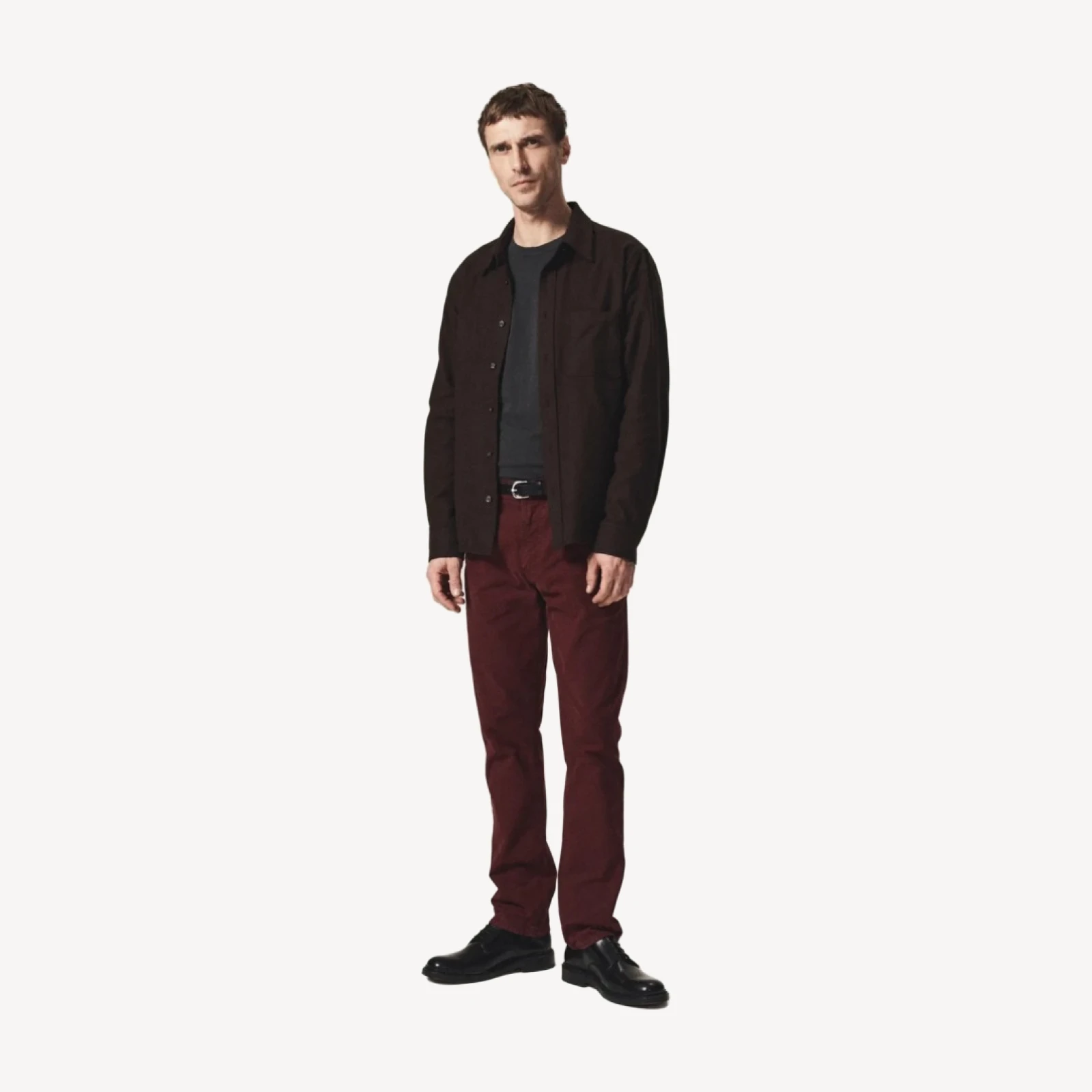 Gage Slim Straight Italian Canvas in Chestnut