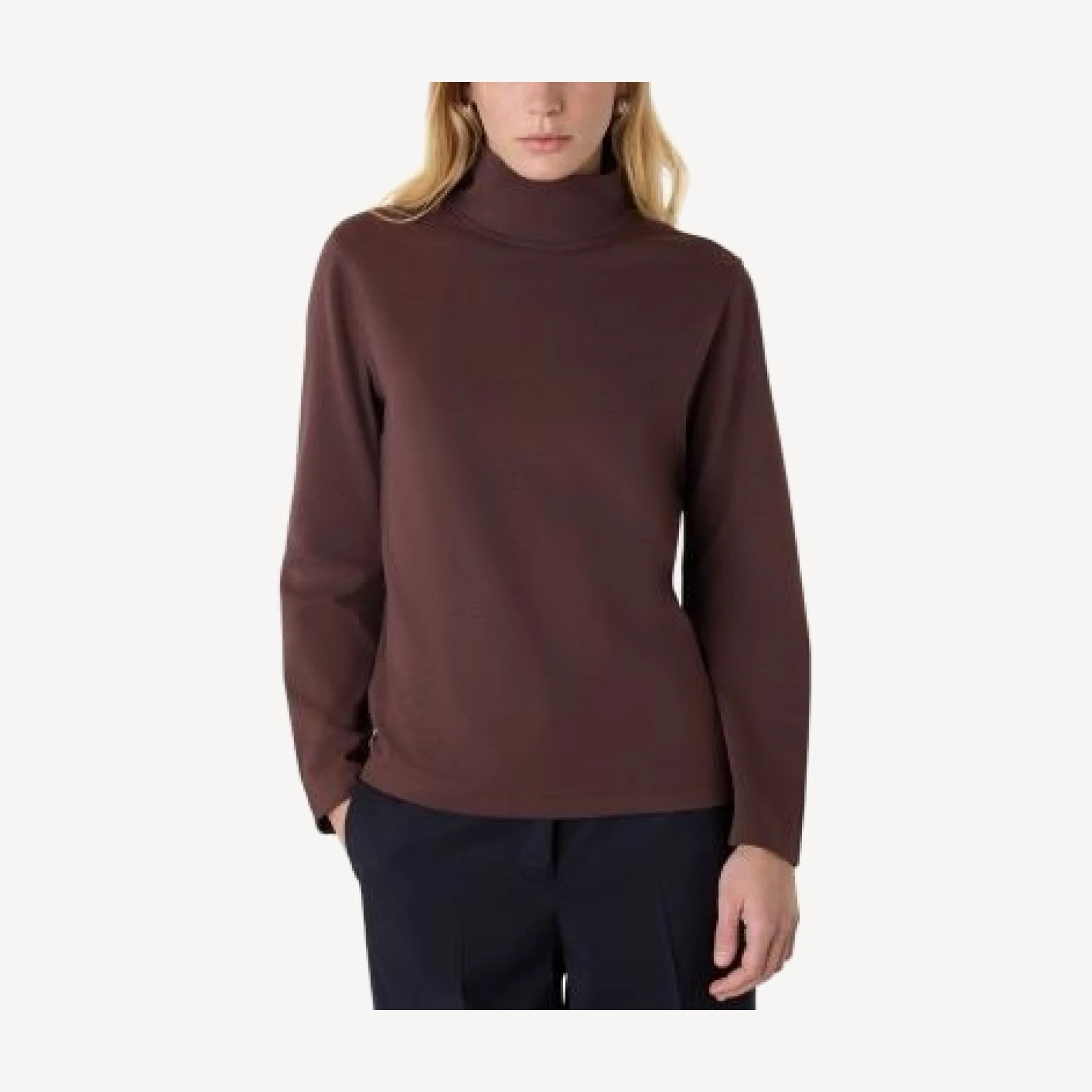 Whistles Long Sleeve Funnel Neck Jersey Sweater