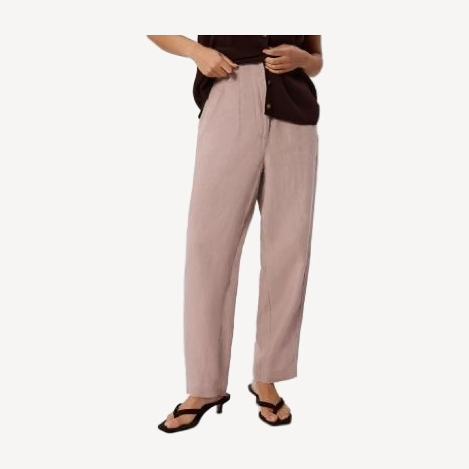 Whistles Petite Linen Barrel Leg Trousers