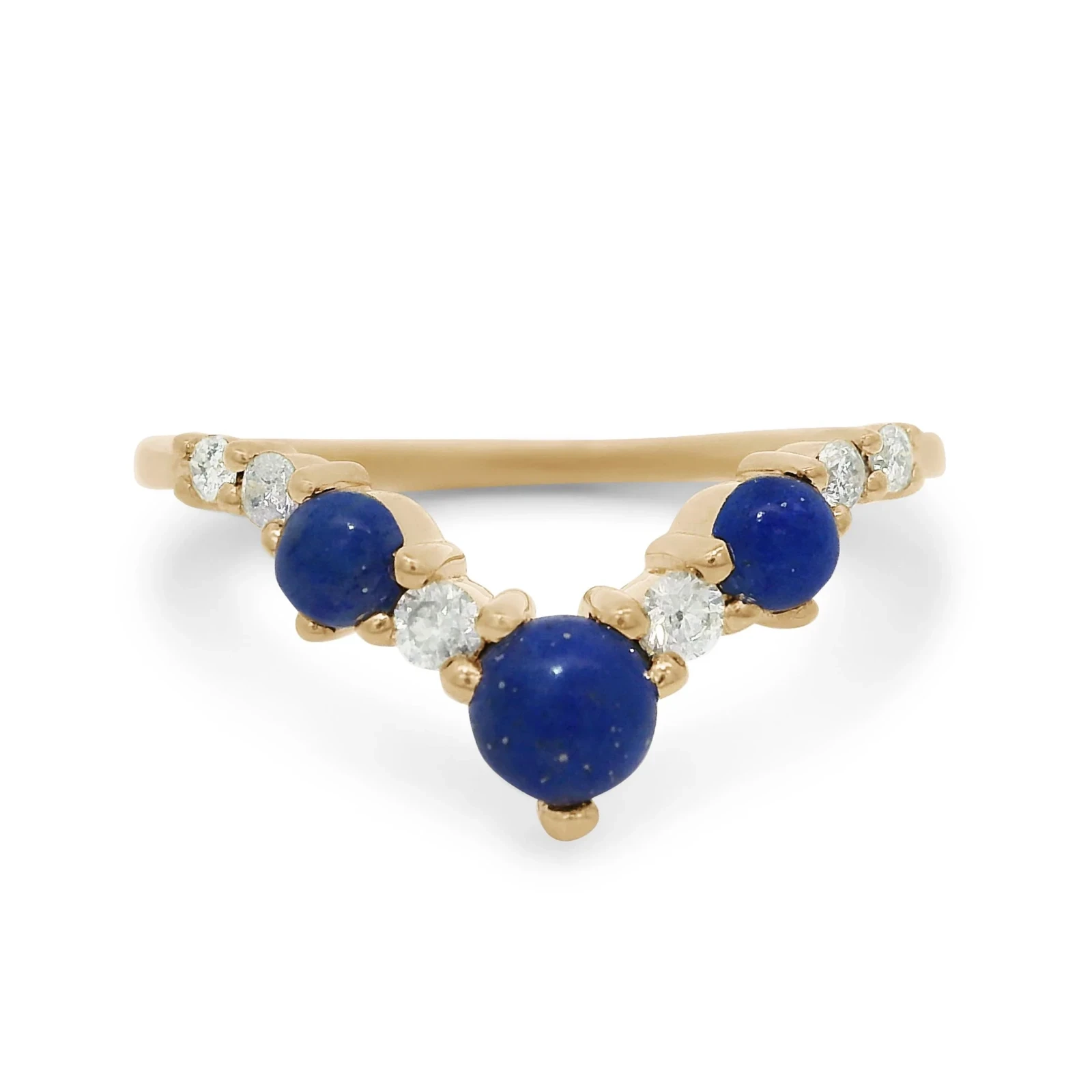 Celestine Tiara Band (Large) - 14k Gold, Lapis & Grey Diamonds