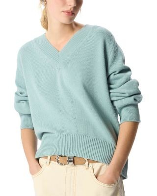 Whistles Cotton V Neck Sweater