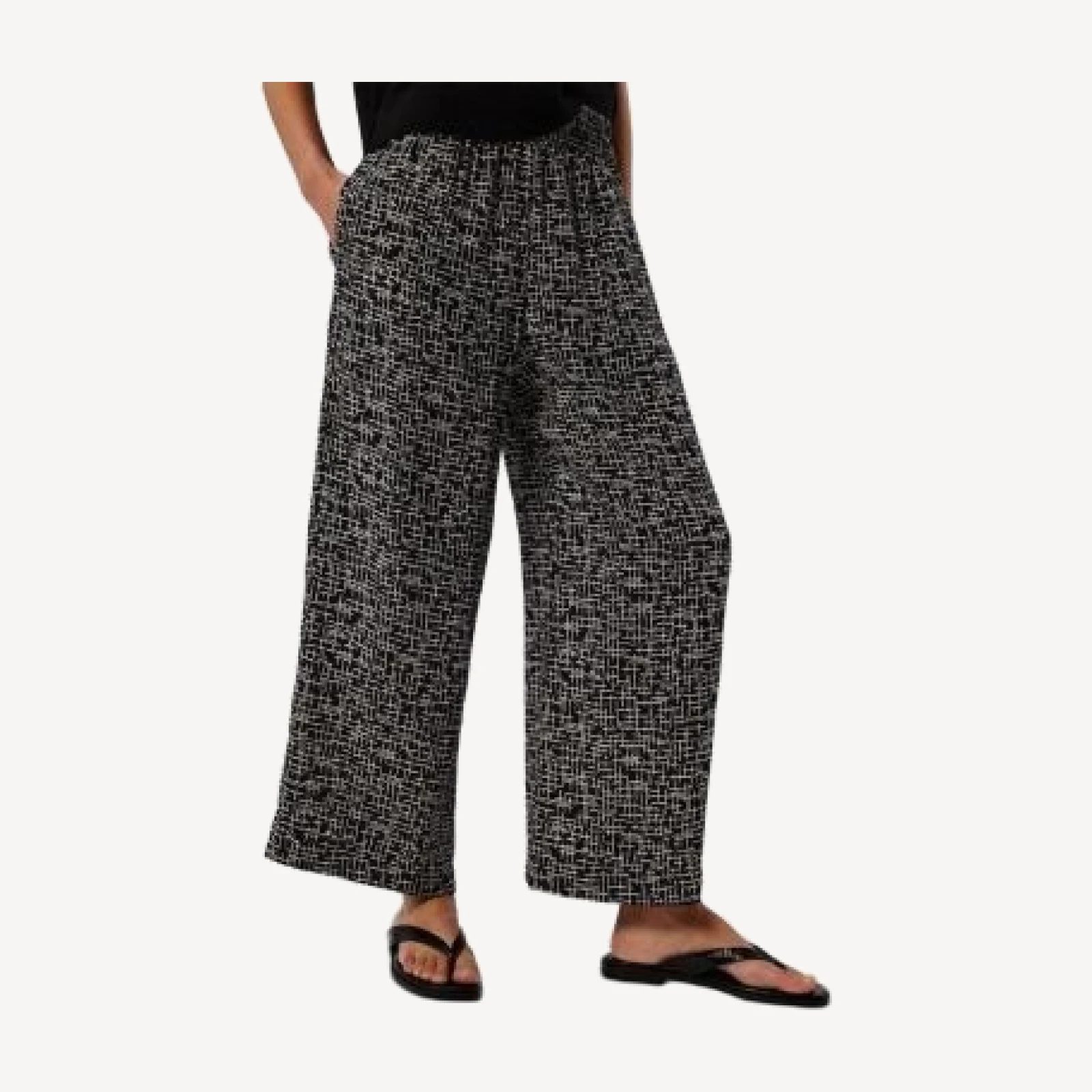 Whistles Woven Grid Crop Trousers
